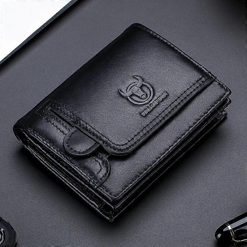 BULL CAPTAIN 037 First-Layer Cowhide Men Leather Wallet Driver License Coin Purse