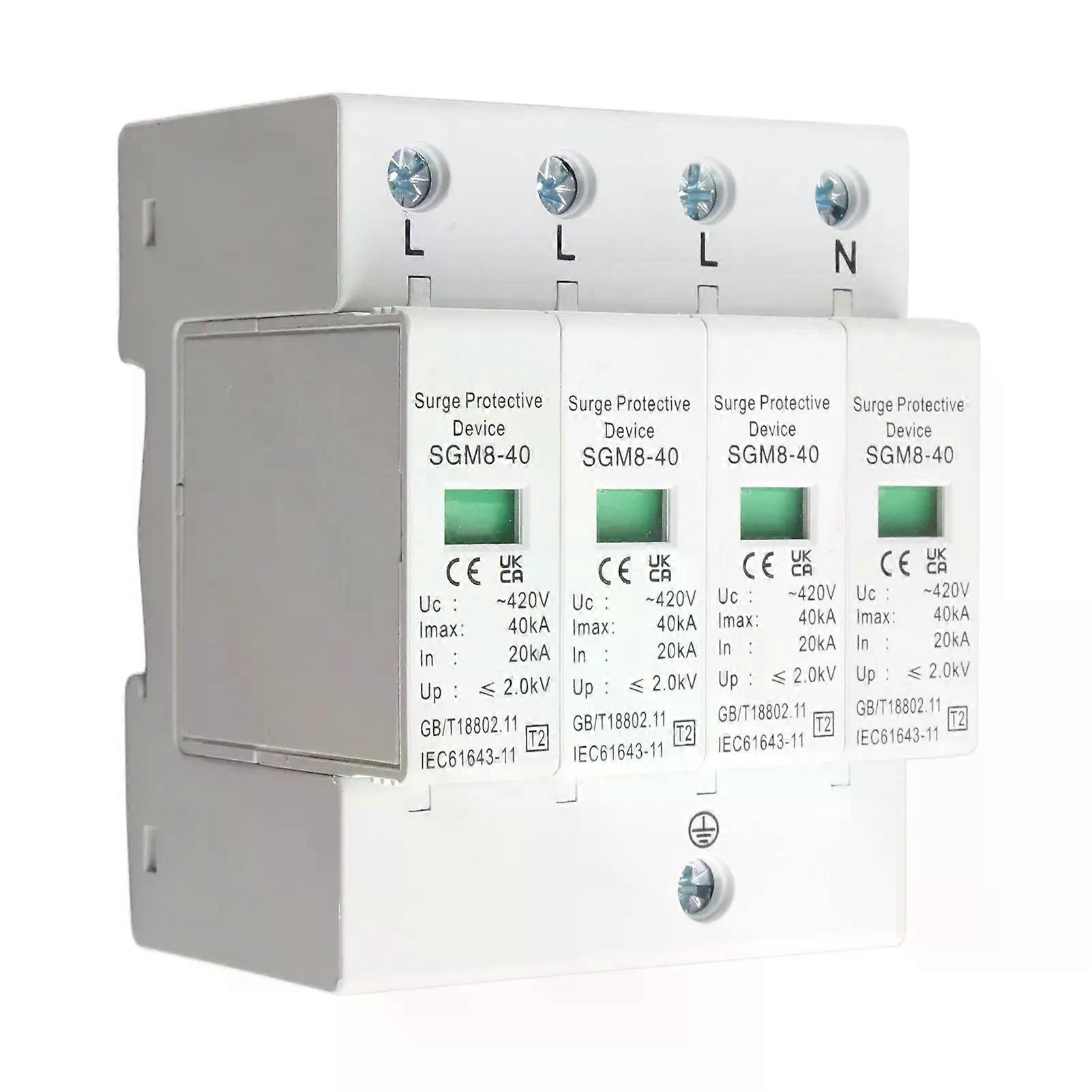 4P 40KA House Din Rail Lowvoltage Protector Arrester Device for Thunder
