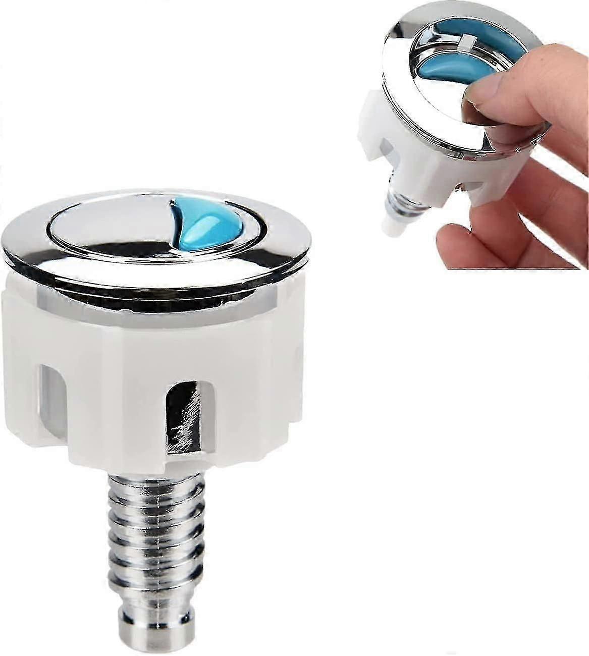 1 PC Toilet Flush Button, Round Head Dual Toilet Button, Tank Flush Replacement, Toilet Flush Button Replacement Compatible with Ideal Tank Toilet