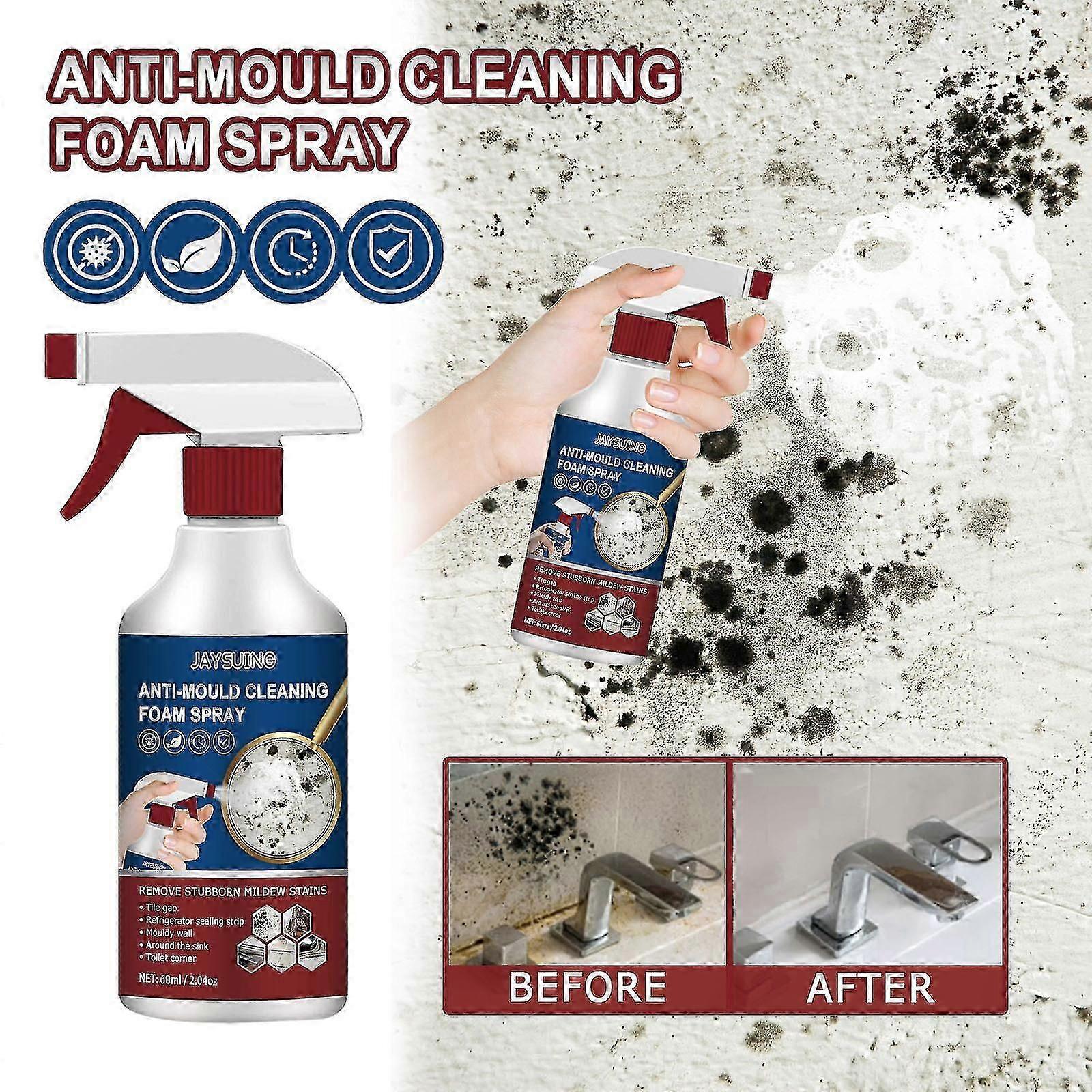 Anti-mould Spray, Mould Cleaner, Anti-mould Cleaning Foam, Powerful Multi-purpose Foam Cleaner, αφαιρεί λεκέδες από τοίχους, πλακάκια, σφραγίδες σιλικόνης και 6