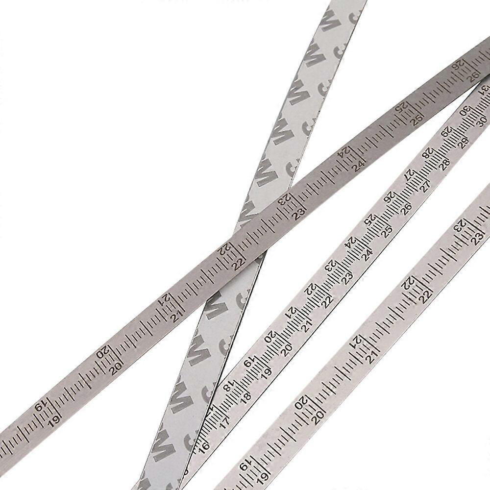 High-precision Stainless Steel Ruler With Dual Metric/imperial Scale And 3 Adhesive