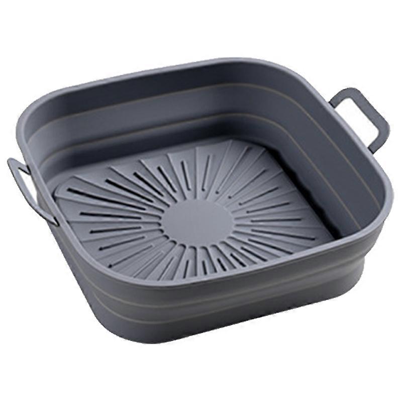 2PCS Liners 8in Square Odourless Thickened Foldable Fryer Silicone Baking Tray for Kitchen Tool
