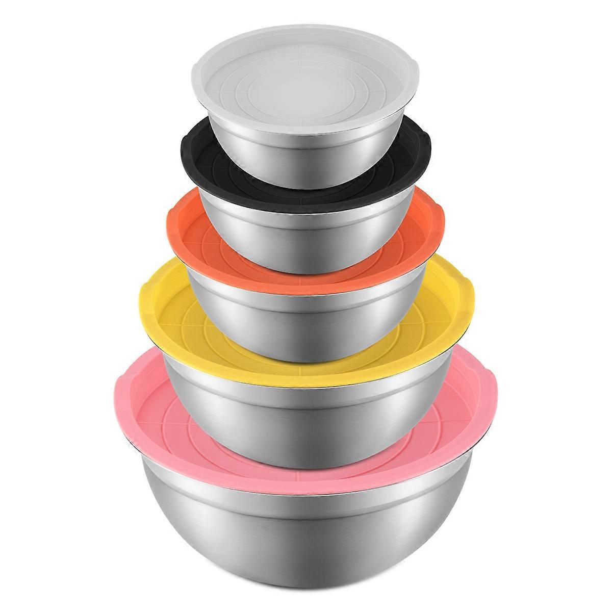 Mixing Bowl with Lid Set of 5, for Prepping, Mixing and Serving