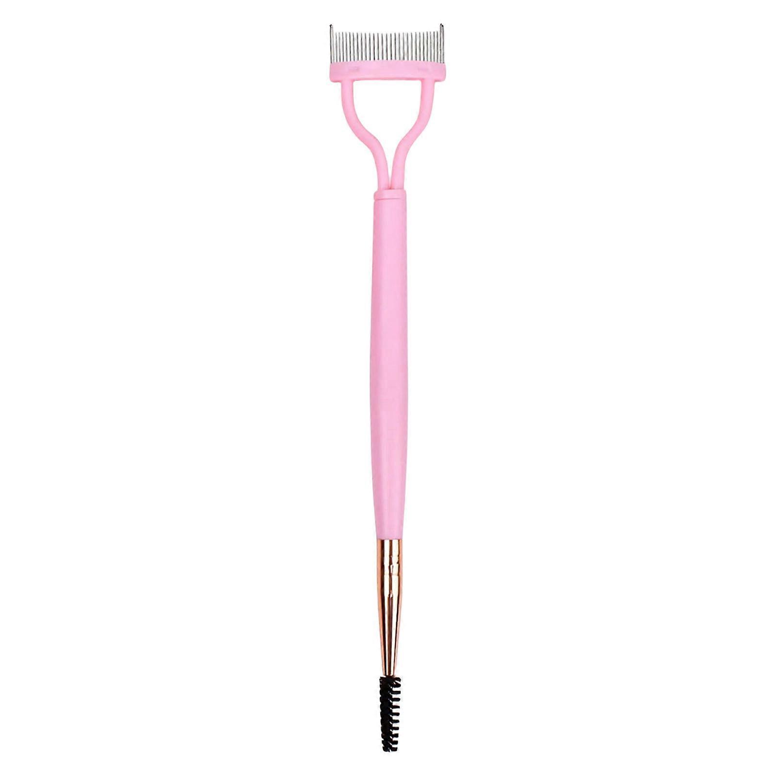Eyelash Comb Curved Eyebrow Comb Eyelash Separator Mascara Applicator Eyelash Definer Cosmetic Brushes Tool for Woman Pink