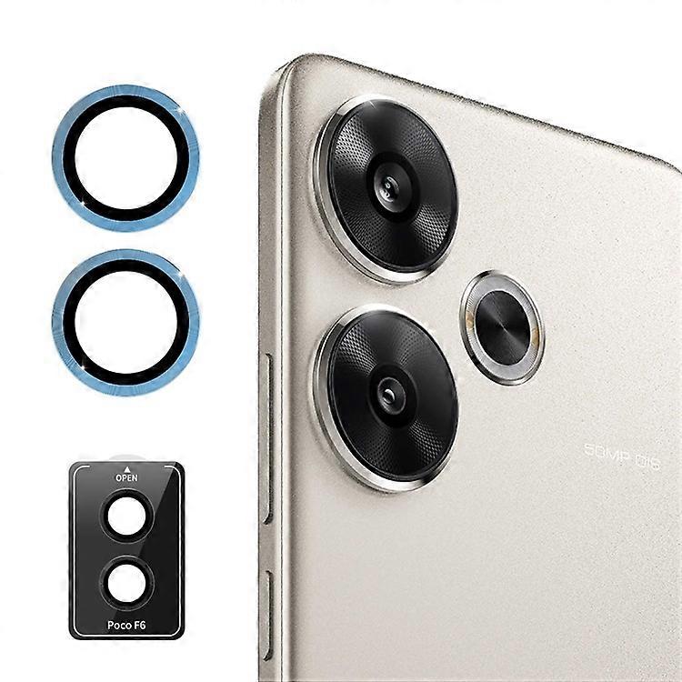 ENKAY HAT PRINCE 1Set Compatible For Xiaomi Poco F6 5G / Redmi Turbo 3 5G Camera Lens Film Metal Ring Lens Protector