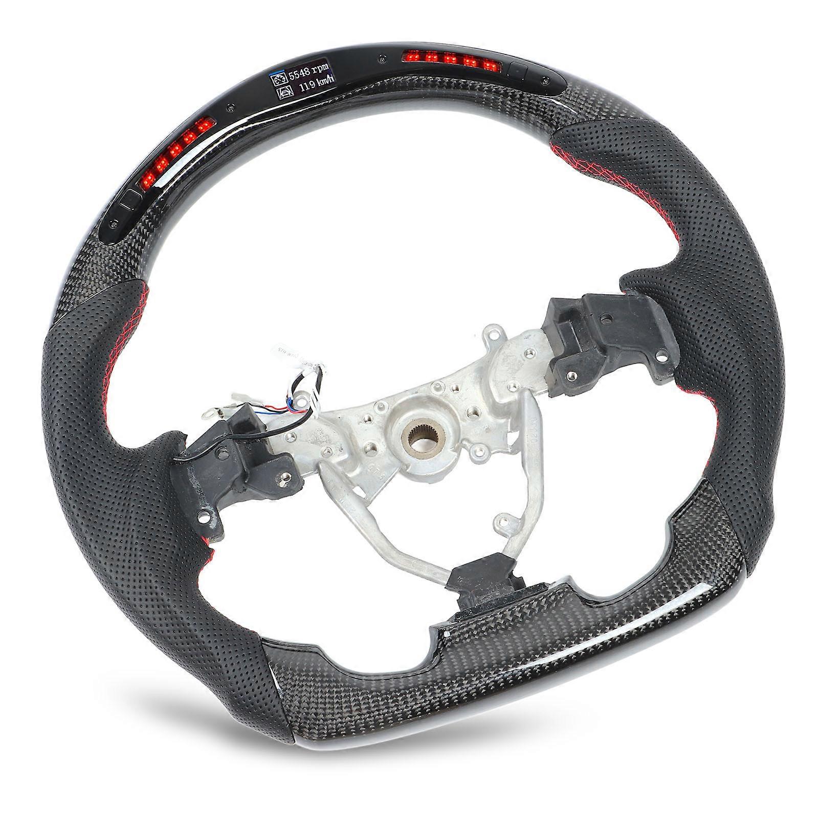 Carbon Fiber LED Shift Lights Display Steering Wheel Perforated Leather for IS 2006‑2013