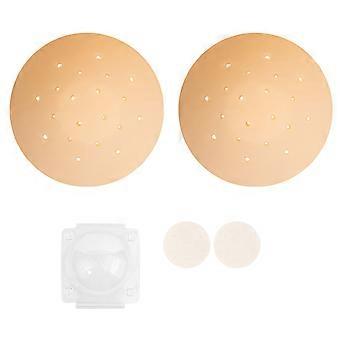 Breathable Silicone Nipple Cover Women's Reusable Adhesive Invisible Pasties Nippleless Cover  Skin color breathabl 10CM blister box