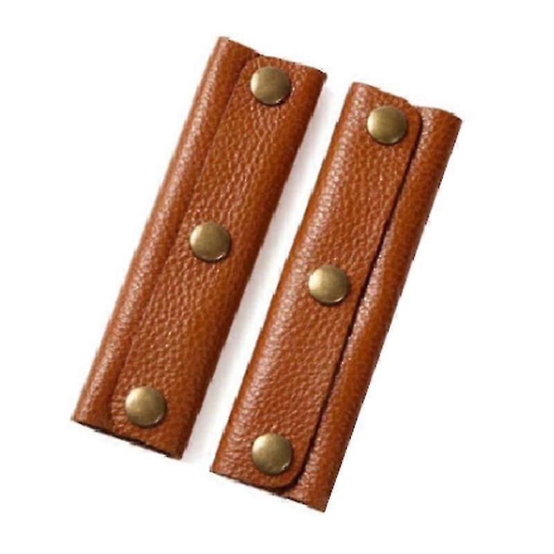 2Pcs Bag Handle Covers Anti-strangulation Hand Buttons Faux Leather Comfortable Touch Suitcase Handl