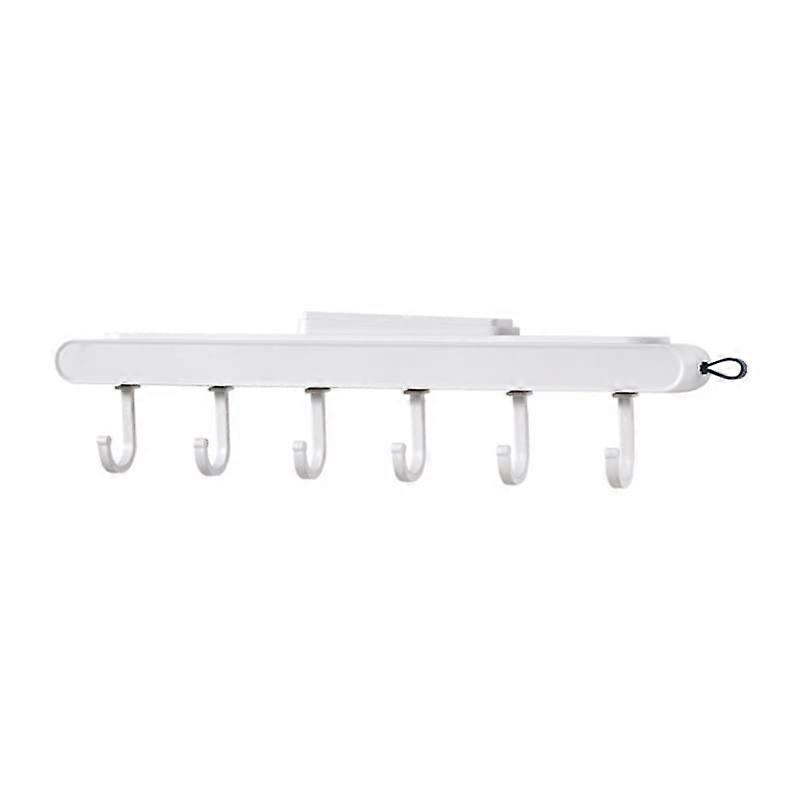 Kitchen Utensils Storage Racks Retractable Hook Racks Pull-Out Type 6 Hooks Under-Cabinet Mount