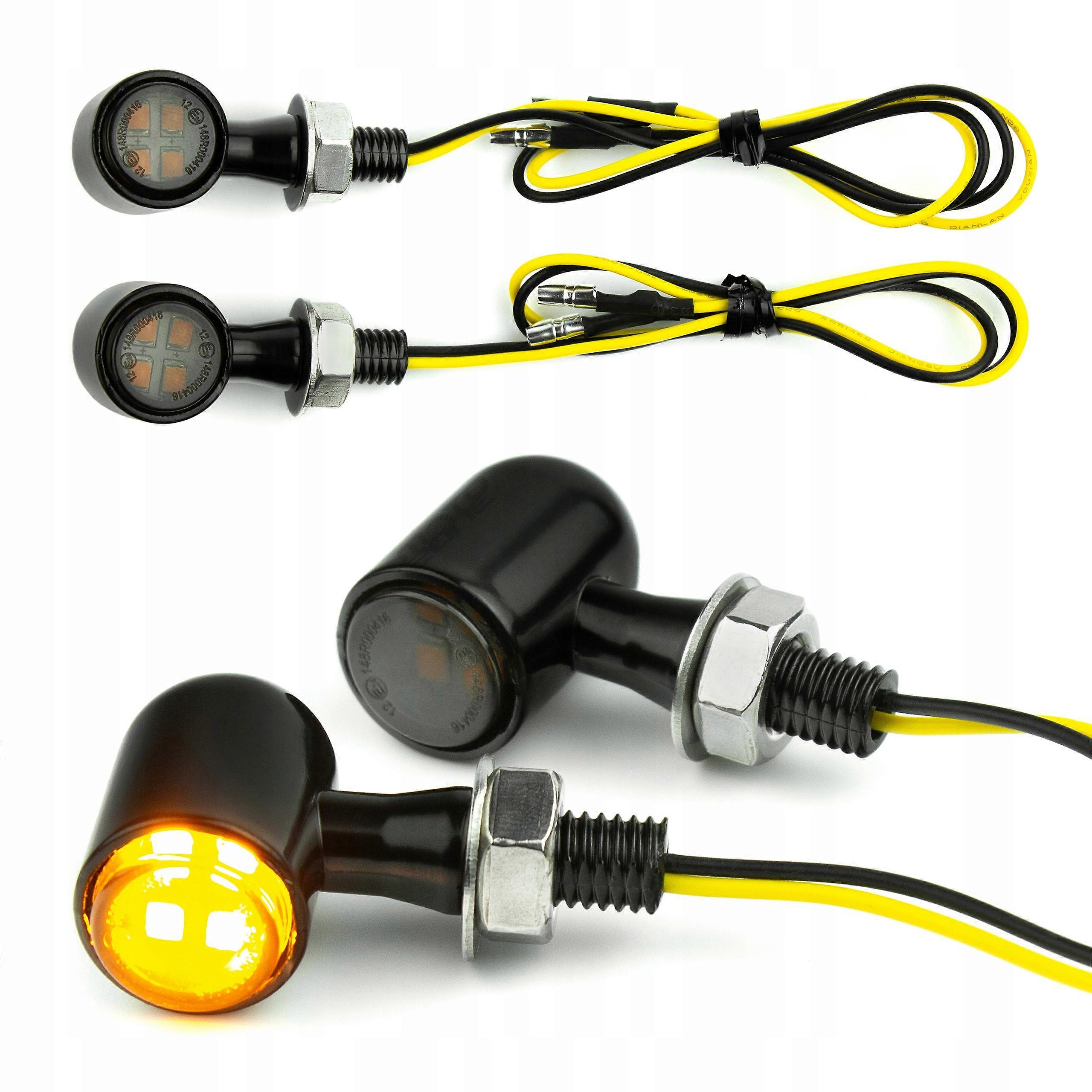 LED-Blinker, 4 M8 Dioden, universal schwarz, E24 Zulassung