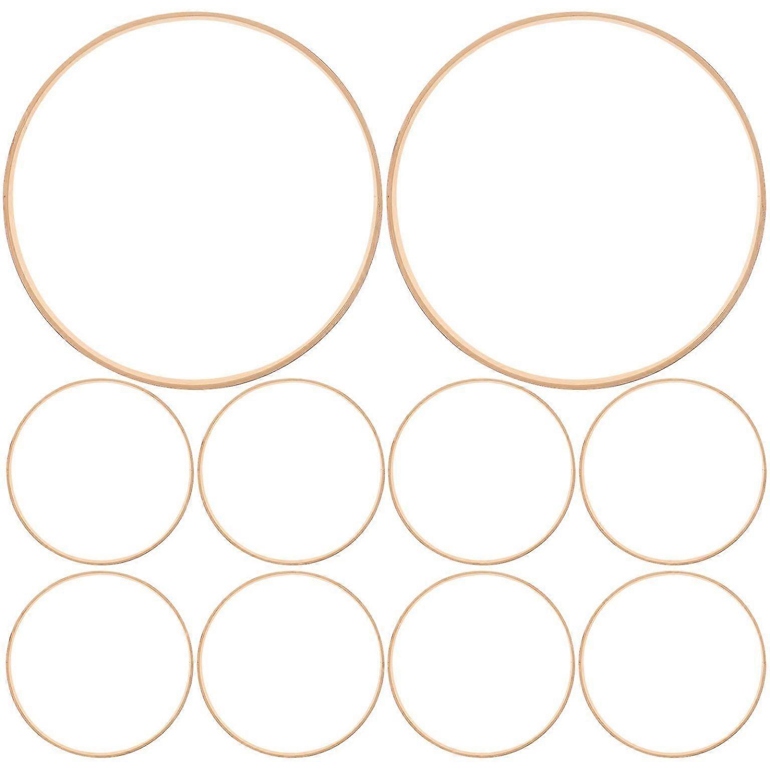 10 Pcs Bamboo Embroidery Hoops - Durable Sewing Circle Frames for Crafting, Quilting, and DIY Projects