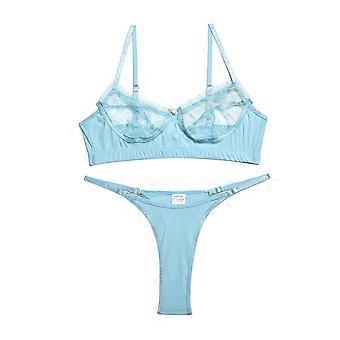 Damen Dessous Set Verstellbar Modisch Elegant Reine Farbe Spitze Mesh BH und Höschen Set Für Die Hochzeitsnacht