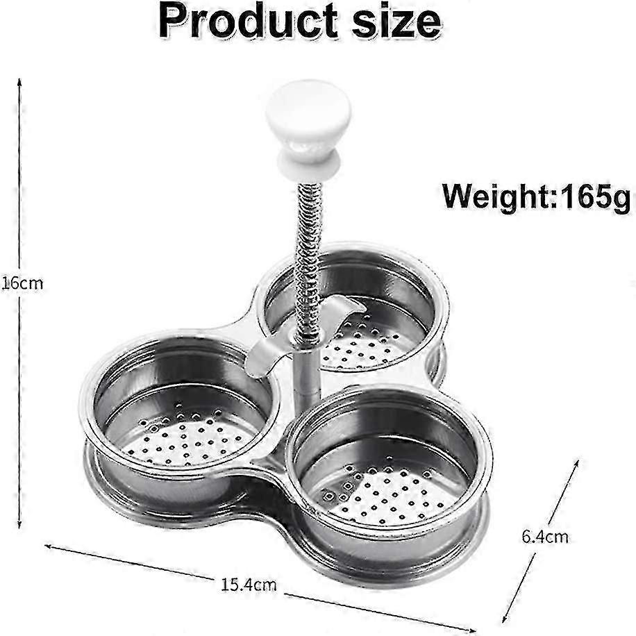 Three-compartment stainless steel egg cooker pot steamer