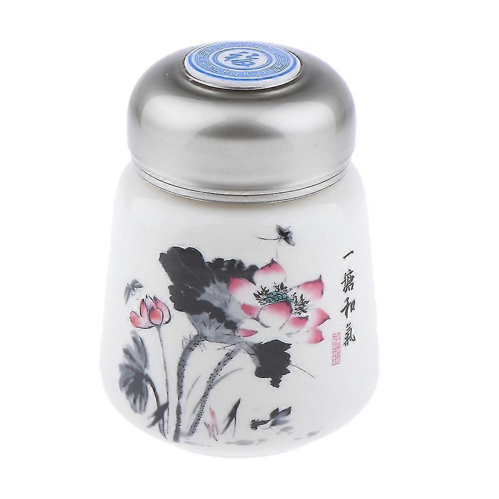 Leakproof Empty Ceramic Powder Makeup Pot Honey Tea Tin Bottle Containers White