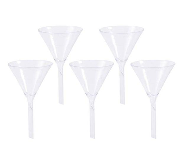 5 Pack Solid Triangle Funnel Rice Ball Packaging Glass Funnel for Filling Bottles White