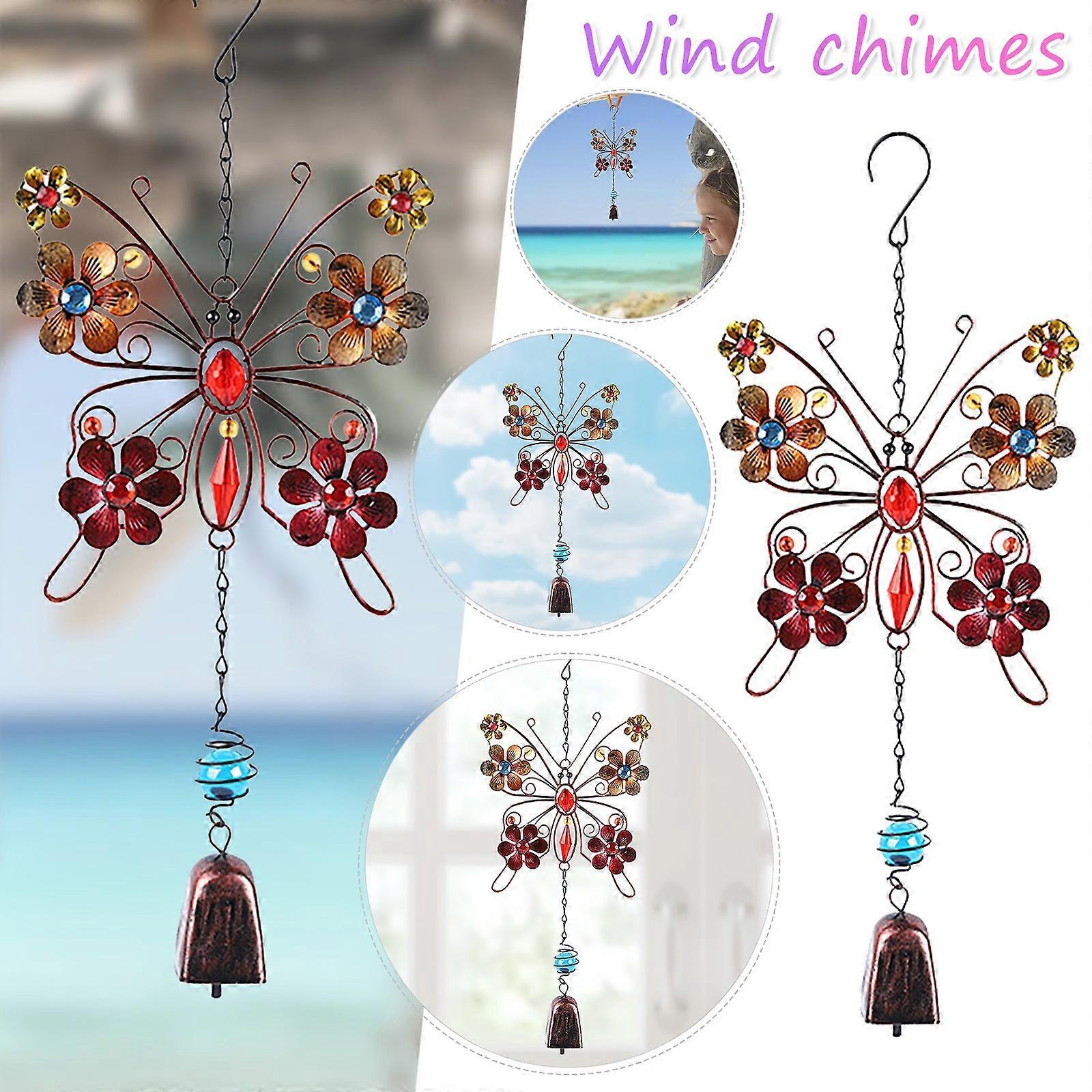 Painted Butterfly Rust-proof Metal Wind Chime Hanging Room Decoration