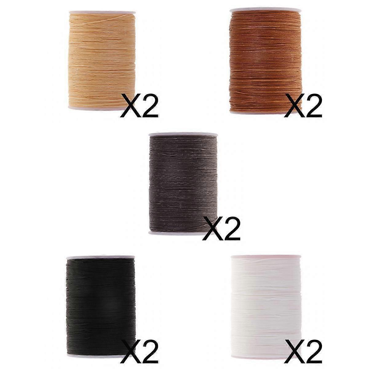 10x 130 Meters 0.5mm Round Polyester Waxed Thread Sewing Stitching