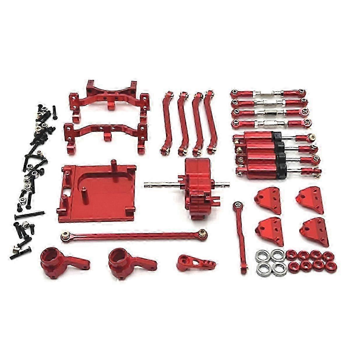 RC Car Upgrade Wave Box Pull Rod Ball Bearing Set for 1/12 MN99S RC Car Upgrade Parts Red