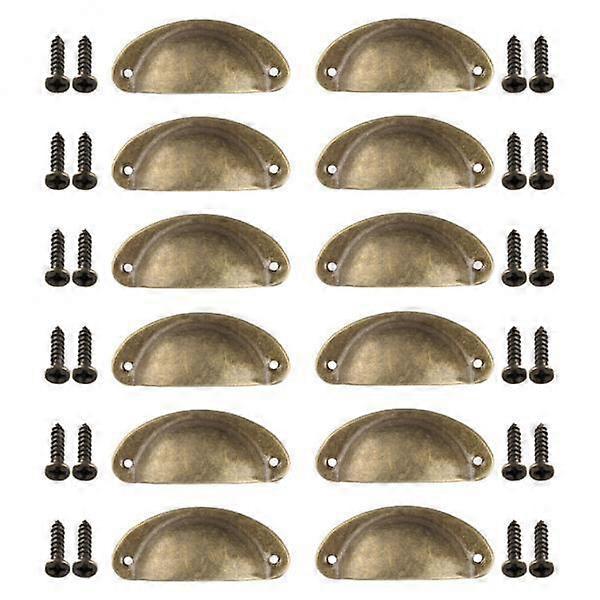 6x12x Cup Pulls Cabinet Dresser Shell Pull Drawer Handles Knobs Yellow Bronze
