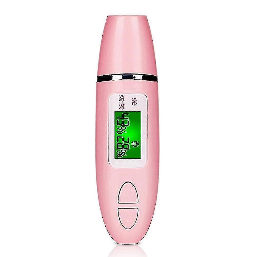Portable Skin Analyzer with LCD Display and Moisture Oil Content Tester in Pink Color
