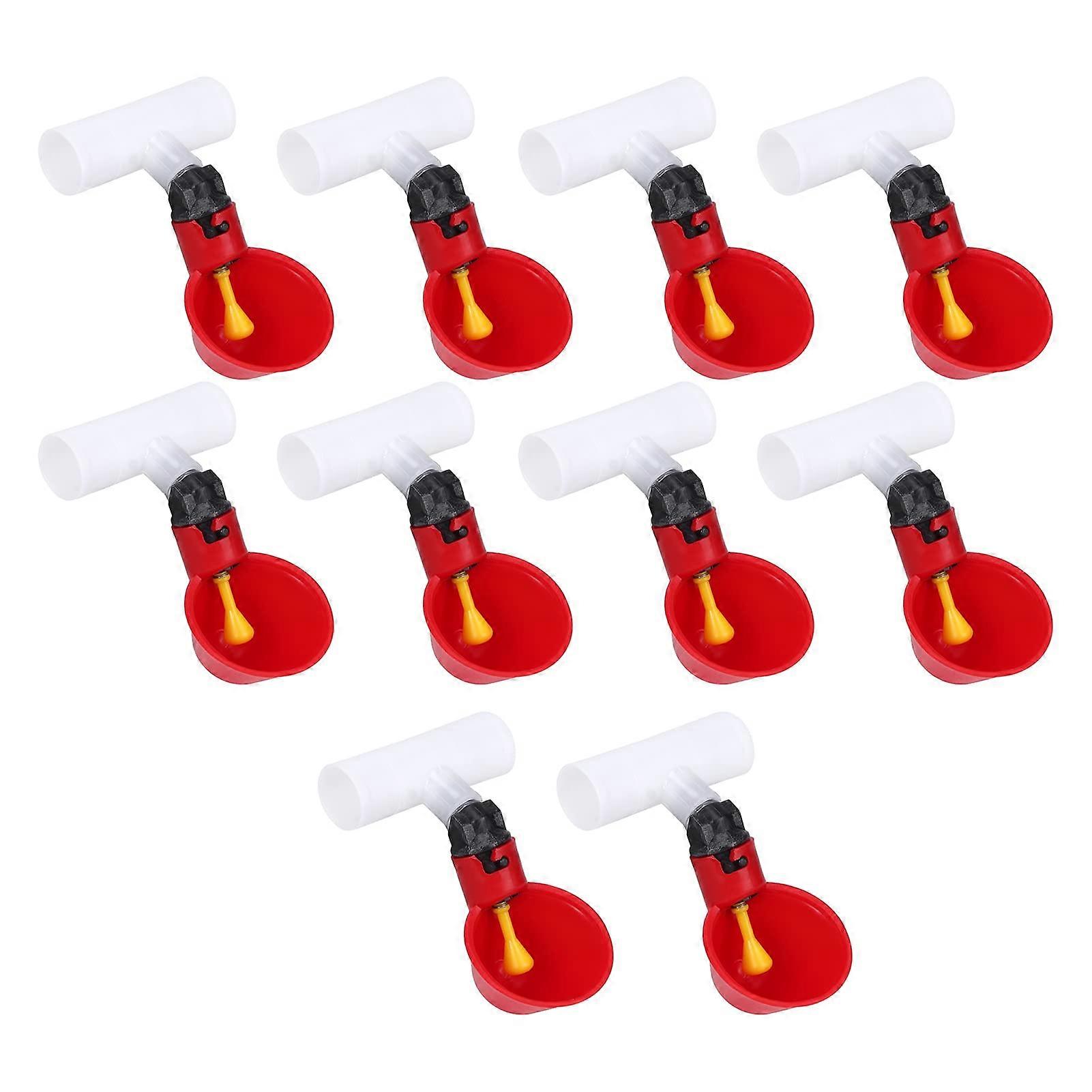 Chicken Drinking Cups, 10 Pieces, Automatic Poultry Plastic Drinker, Waterer Ref: 9229