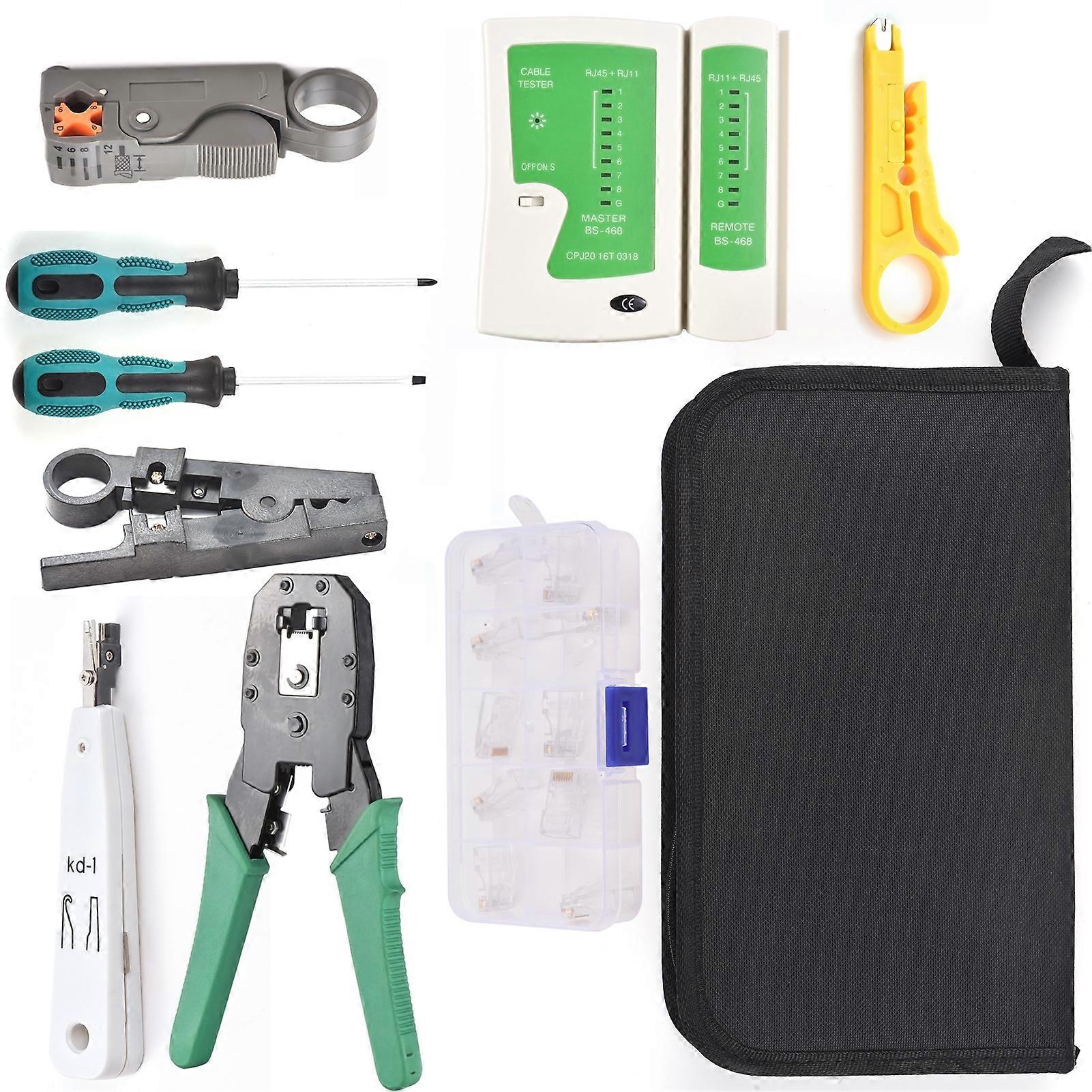 RJ45 Crimping Tool Kit Multi-Functional Network Cable Tester Home Repair Tools RJ11