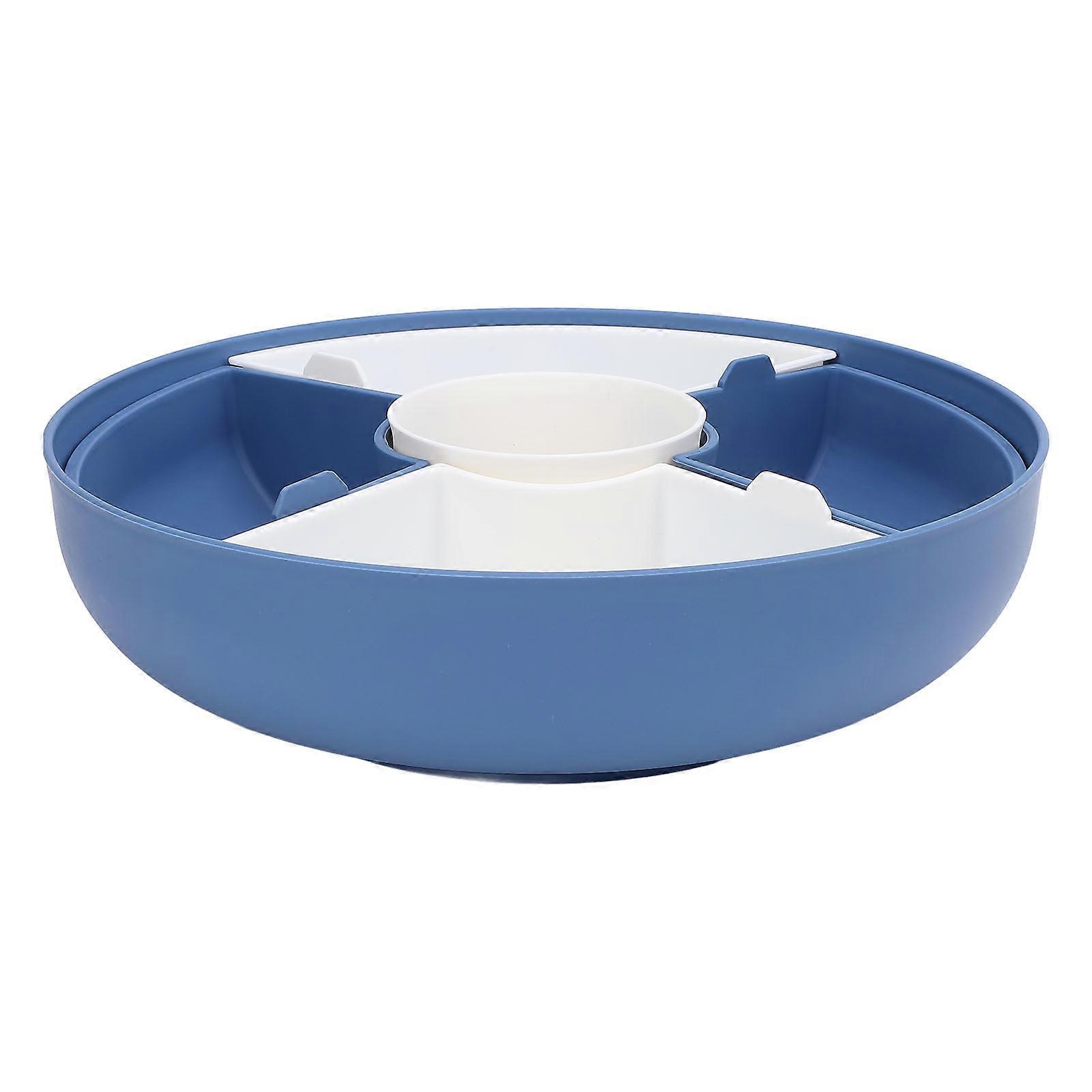 Snack Tray with Transparent Lid Round Large Capacity Divided PP Serving Tray for Veggie Fruit 