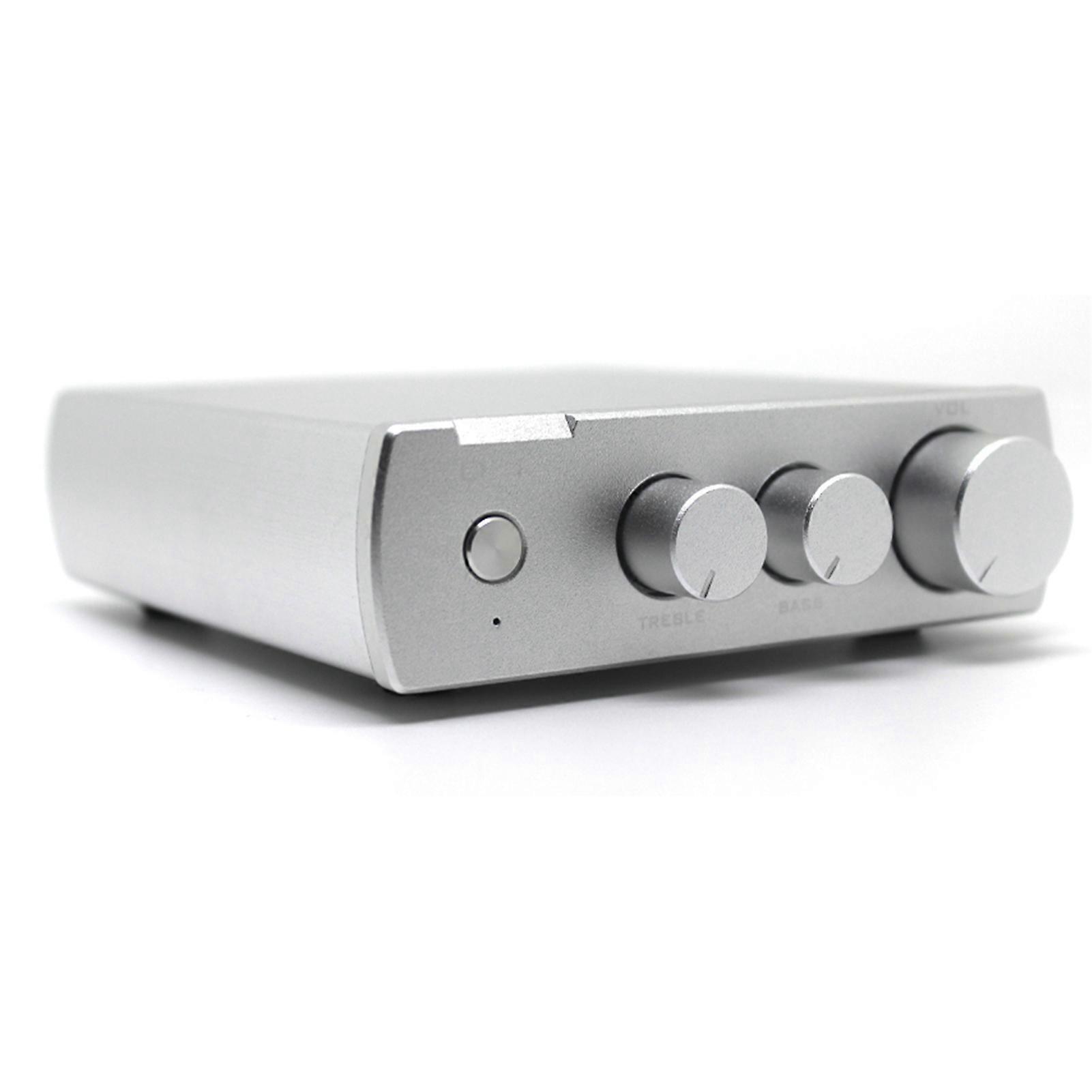 JC-D1 Desktop Headphone Amplifier TPA6120 Chip One-key High-Low Gain Switching Dual Headphone Output Treble Bass Adjustment