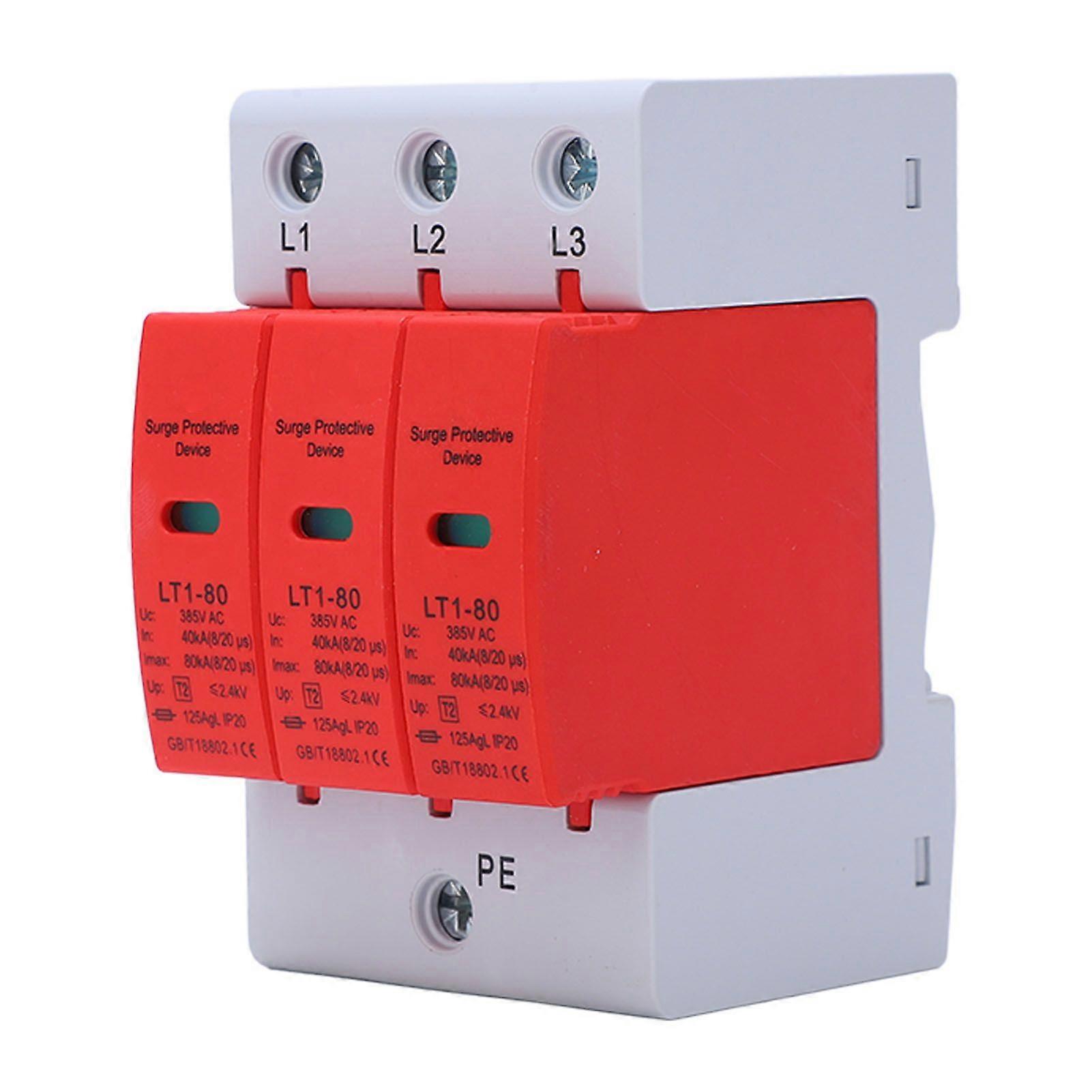 High quality  LT1-80 DC Surge Protector 385VAC 40KA-80KA/3P