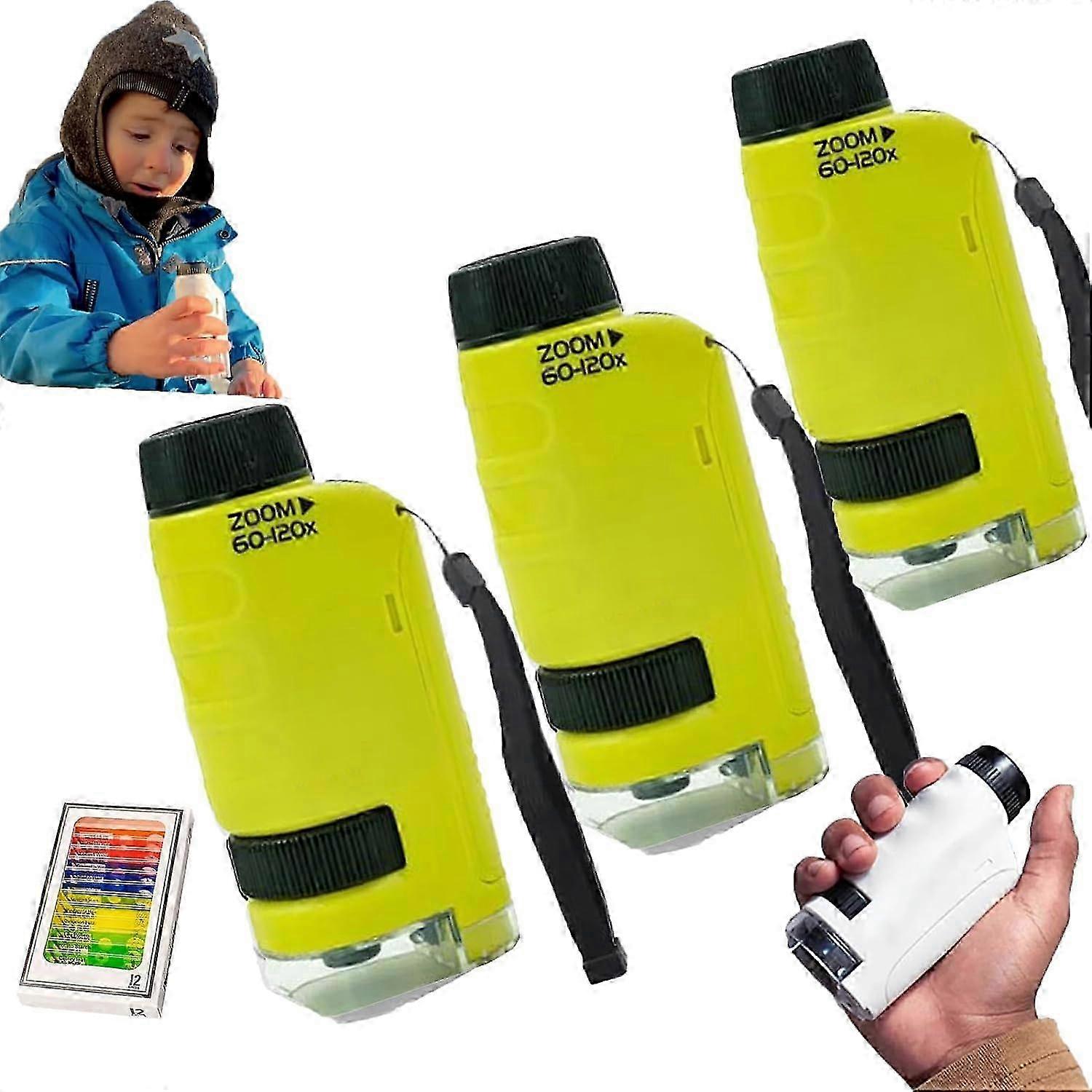 Portable Microscope for Kids, Mini Labsters Handheld Pocket Microscope, Compact Mini Microscope for Young Scientists, Ideal for Learning and