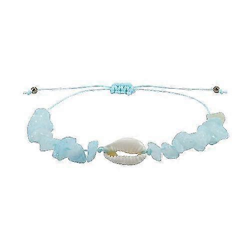 2025 6色ナチュラルイレギュラーストーンシェルアンクレットブレスレット調節可能な手編みロープチェーン女性男性サマーサーフジュエリーギフト