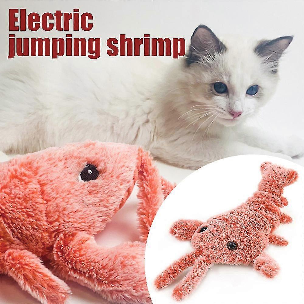 Electric Popping Lobster Plush Toy Pet Cat Dog Action Activated Animated Mobile Toy USB Rechargeable