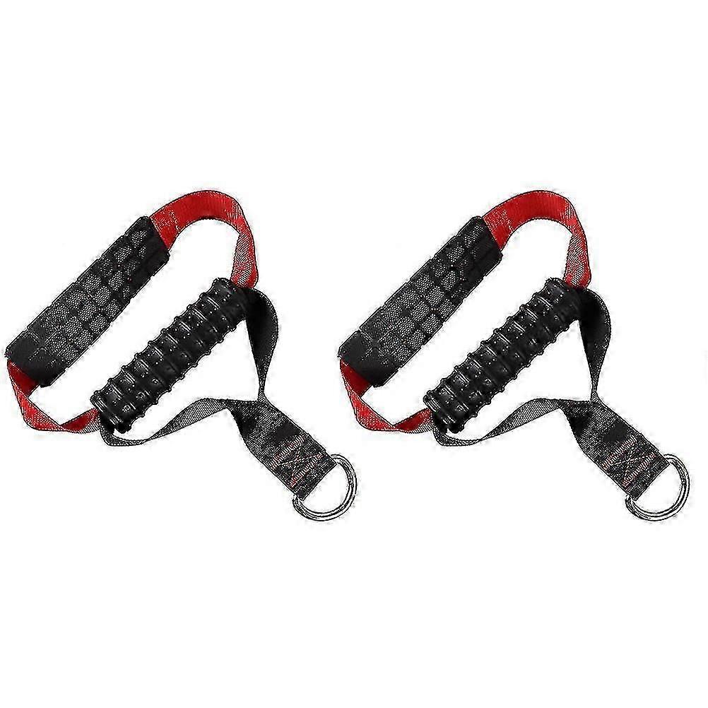 2pcs D-ring Pull Rope Cable Bar Elastic String Handle Chest Expander Holder Pull