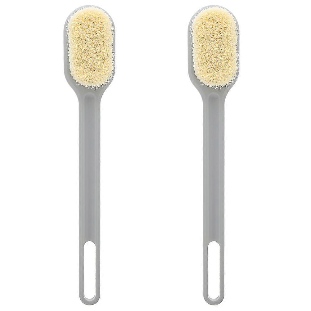 Curved Back Brush Bath Brush Long Handle Household Use Exfoliation 2Pcs