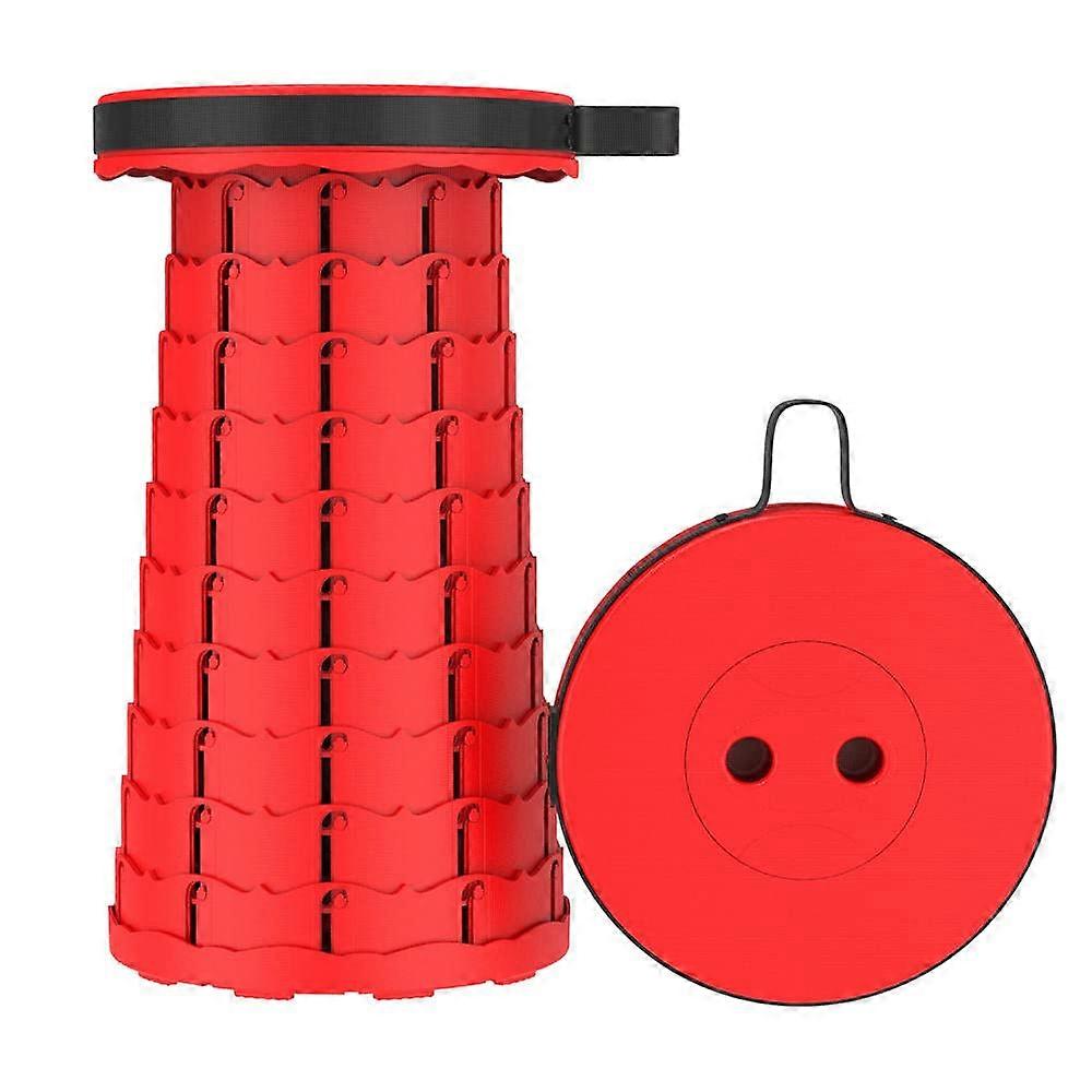 Portable Folding Stool Set of 5, Lightweight 150kg Capacity, Compact and Retractable Camping, Garden, Fishing, Hiking Stool, Red