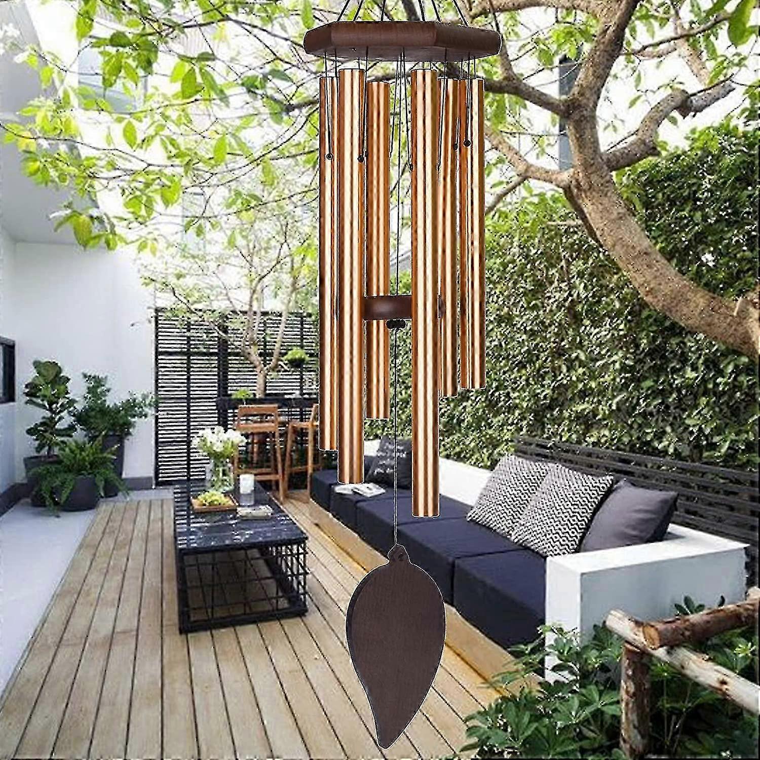 Outdoor Commemorative Wind Chimes with Deep Tuning, Personalized Sympathy Chimes Featuring 6 Tuning Tubes for Any Brand