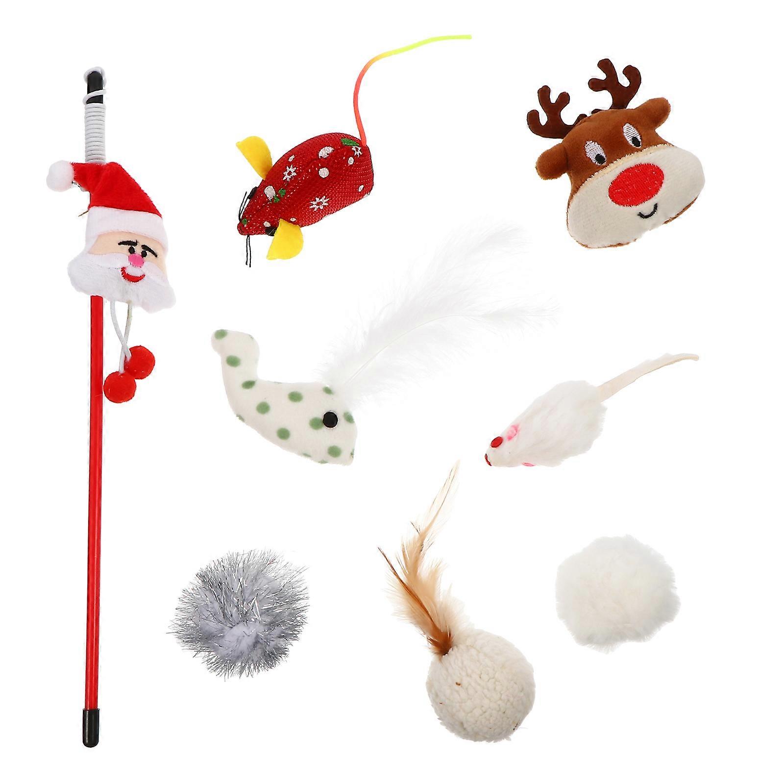 Mental Stimulation Kitten Enrichment Toys Cat Shape White Color Plastic Material 8Pcs