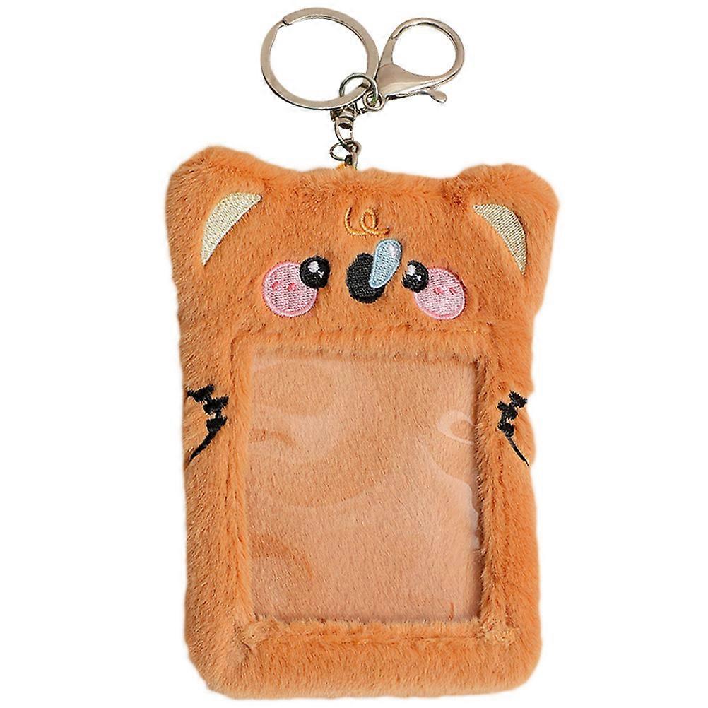 Card Sleeve Student Cute Card Holder Nurses 14X9X2CM Visible Card Storage Plush 1Pack