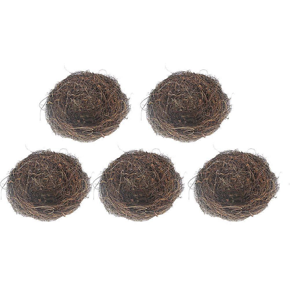 5pcs Creative Bird Nest Ornament, Rattan Nest Decor for Home, Office, Party – Ideal for Easter Trees & DIY Micro Landscapes