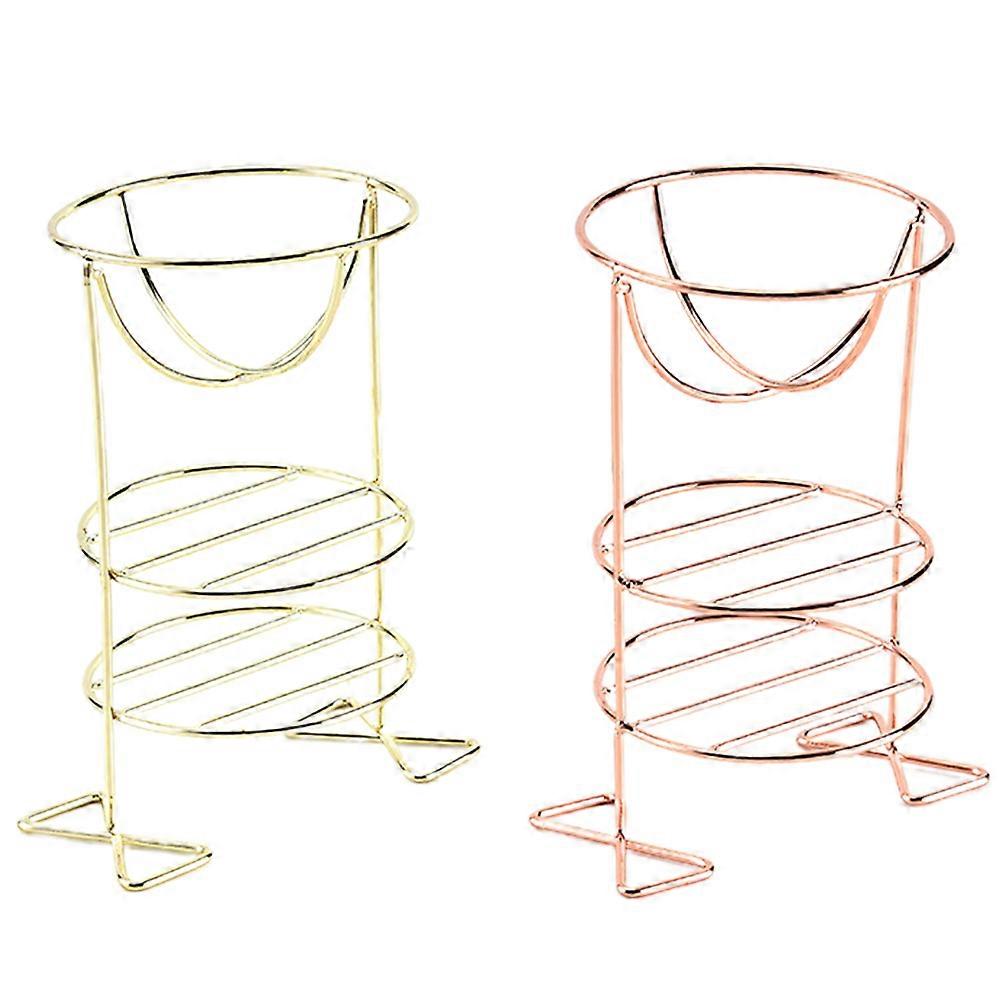 Daily Use Powder Puff Stand Cup Elegant Chic Style 6.6x6.6x11.7cm Drying 2Pcs