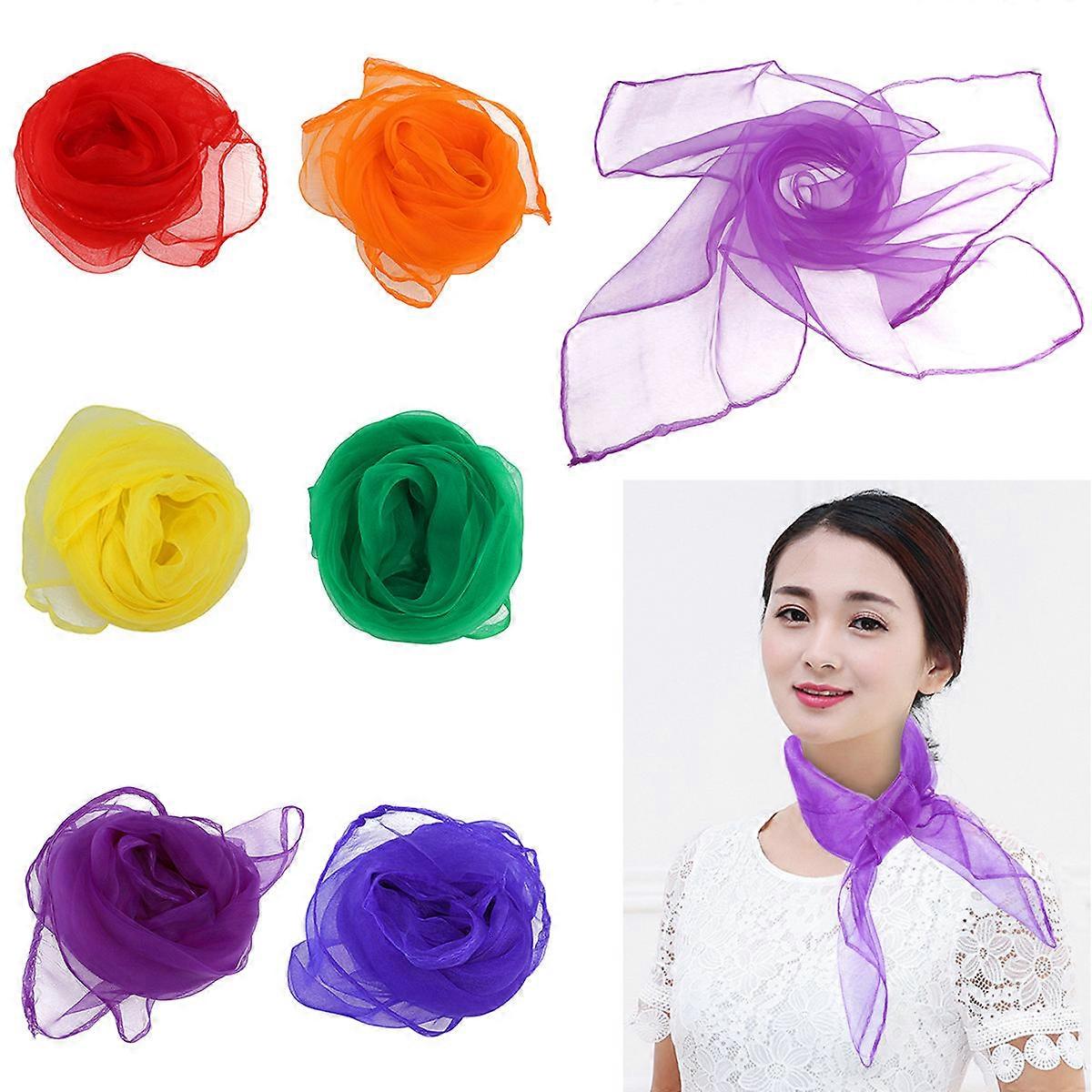 Juggling Dance Scarves Hemmed Square Shape For Dance Performance Kindergarten present Giving 12Pcs