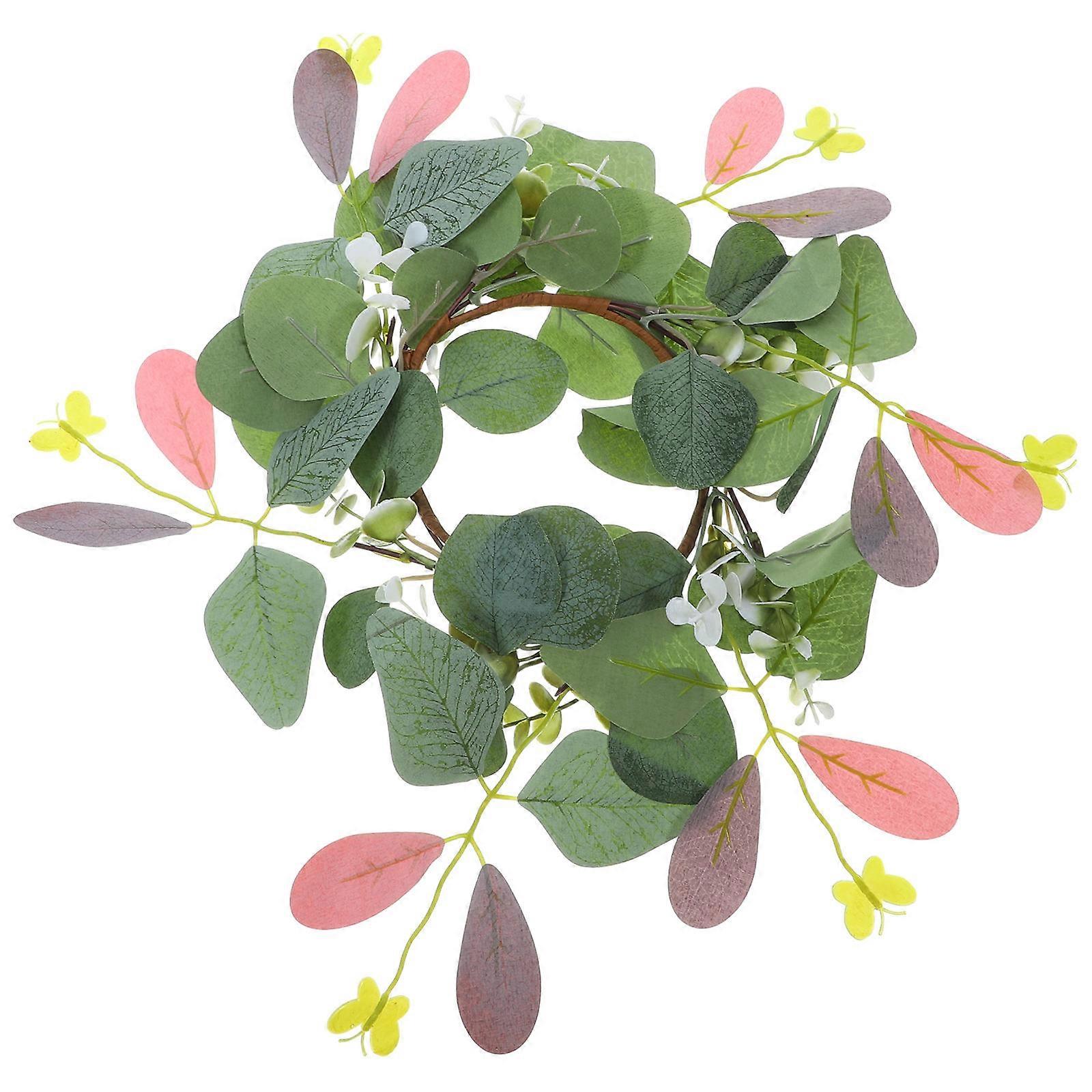 Room Decoration Simulated Wreath Artificial Wreath For Home Decor Rustic Style Silk Cloth Material 9.8 9.8 0.6in 1Pack