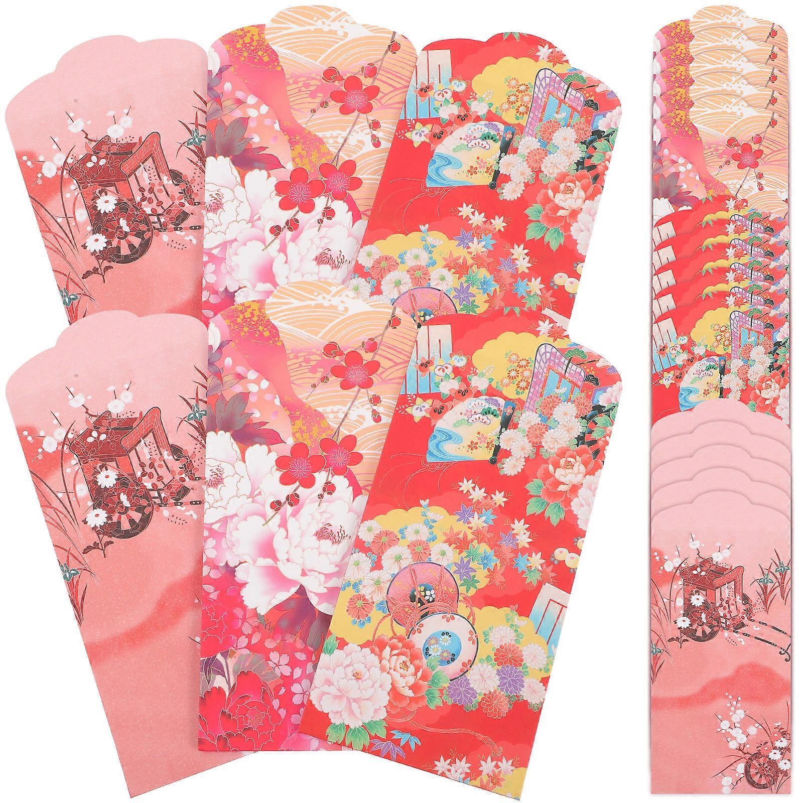 Spring Festival Red Envelopes Rectangular Gift Container For Wedding 30Set