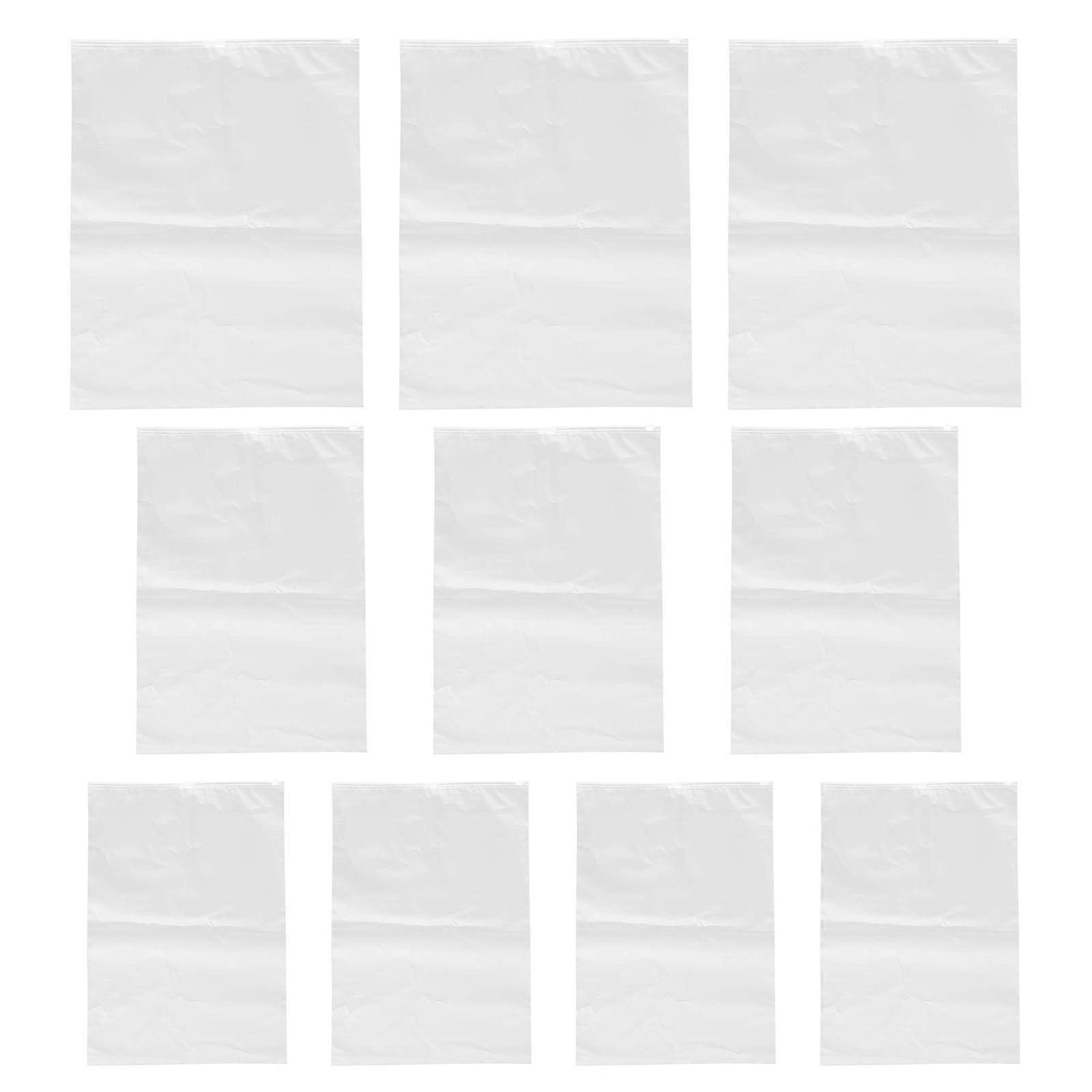 Waterproof Zipper Pouches Clothing Storage Bag Transparent 45x35cm Sealing Design Travel Use 10Set