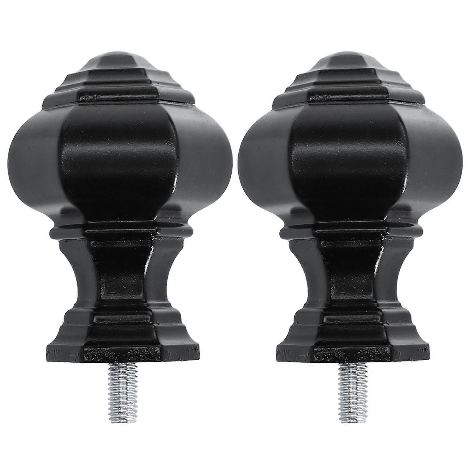 2pcs Elegant Roman Rod Head Plugs for Stylish Home Decor & Easy Curtain Installation