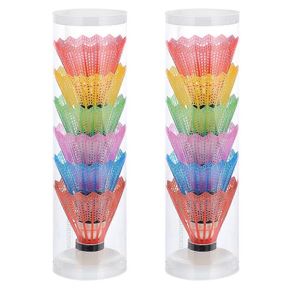 Outdoor Playing Plastic Badminton Shuttlecocks Exercise Good Elasticity Stable 12Pcs