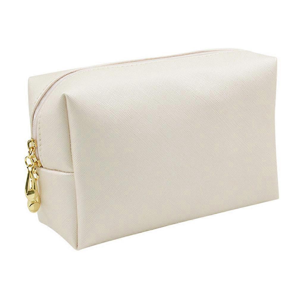 Stylish Large Capacity Square Cross Pattern PU Cosmetic Bag for Women – Portable Toiletry Organizer for Travel and Daily Use