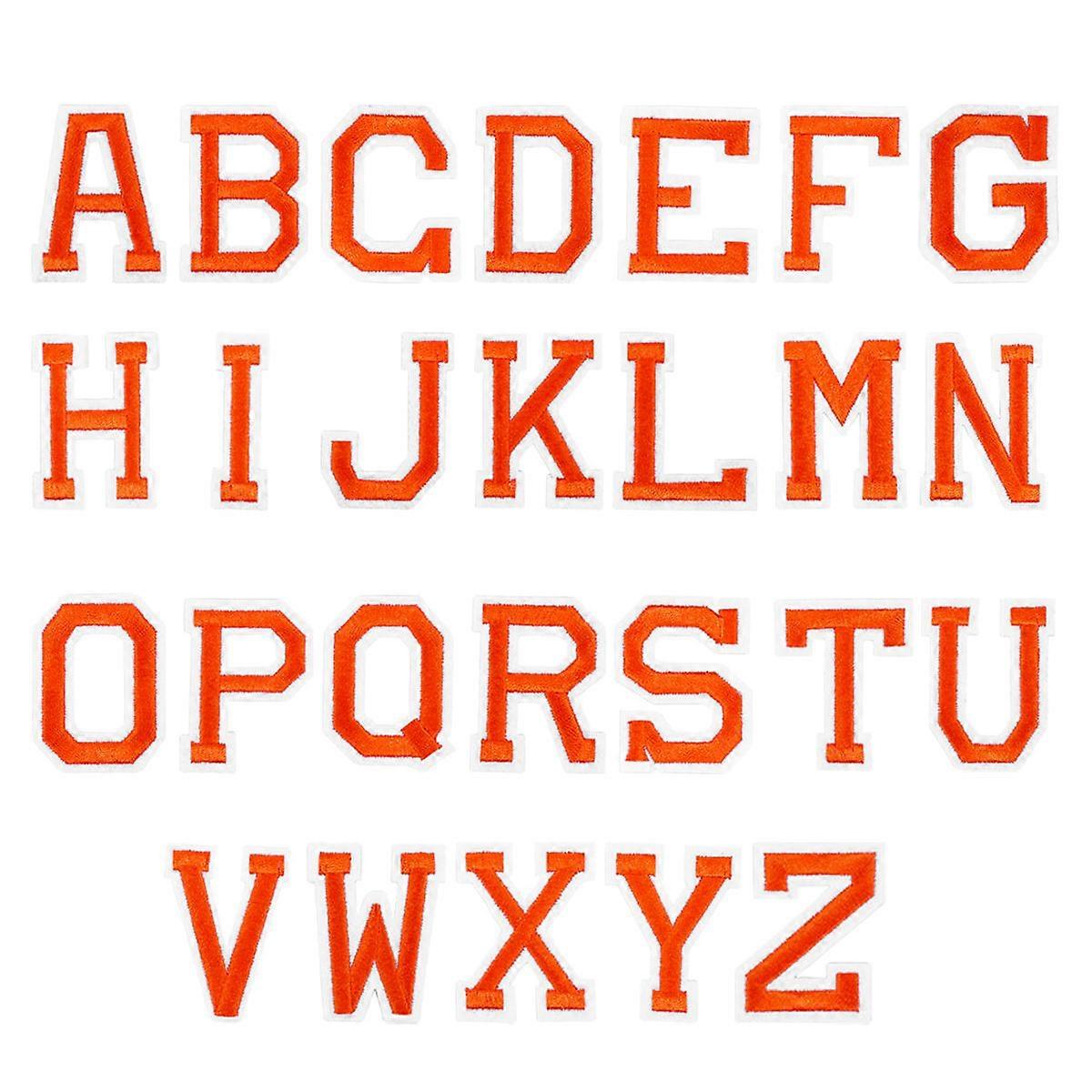 Iron On Embroidered Abc Letters Non-Woven Cloth Decorative Patch for Bags Projects 1.97x1.57 Inch Women 52Pcs