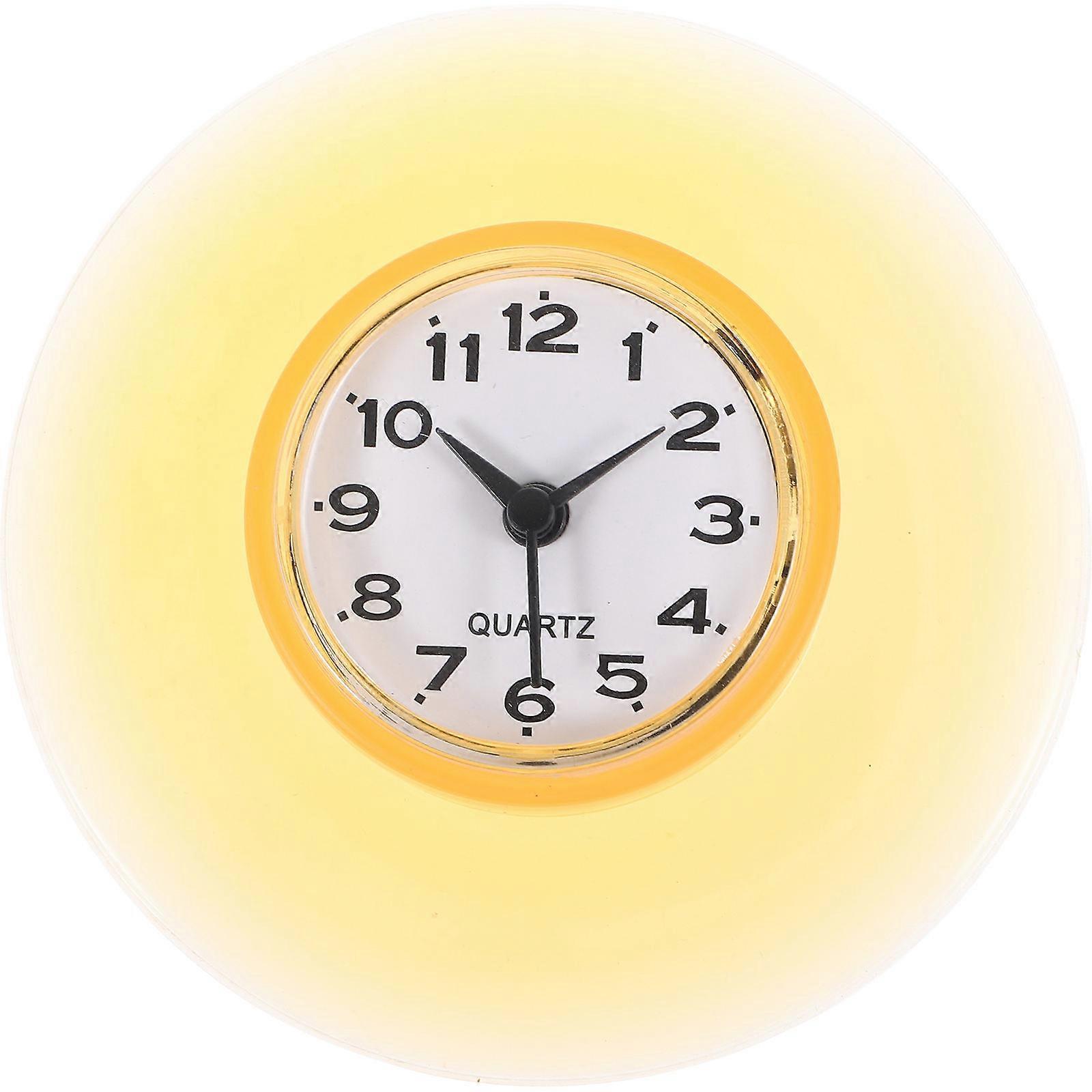 Clock for Kitchen Bathroom Decor Suction Cup Wall Clock Yellow 8.50X8.50X2.50CM 1Pcs