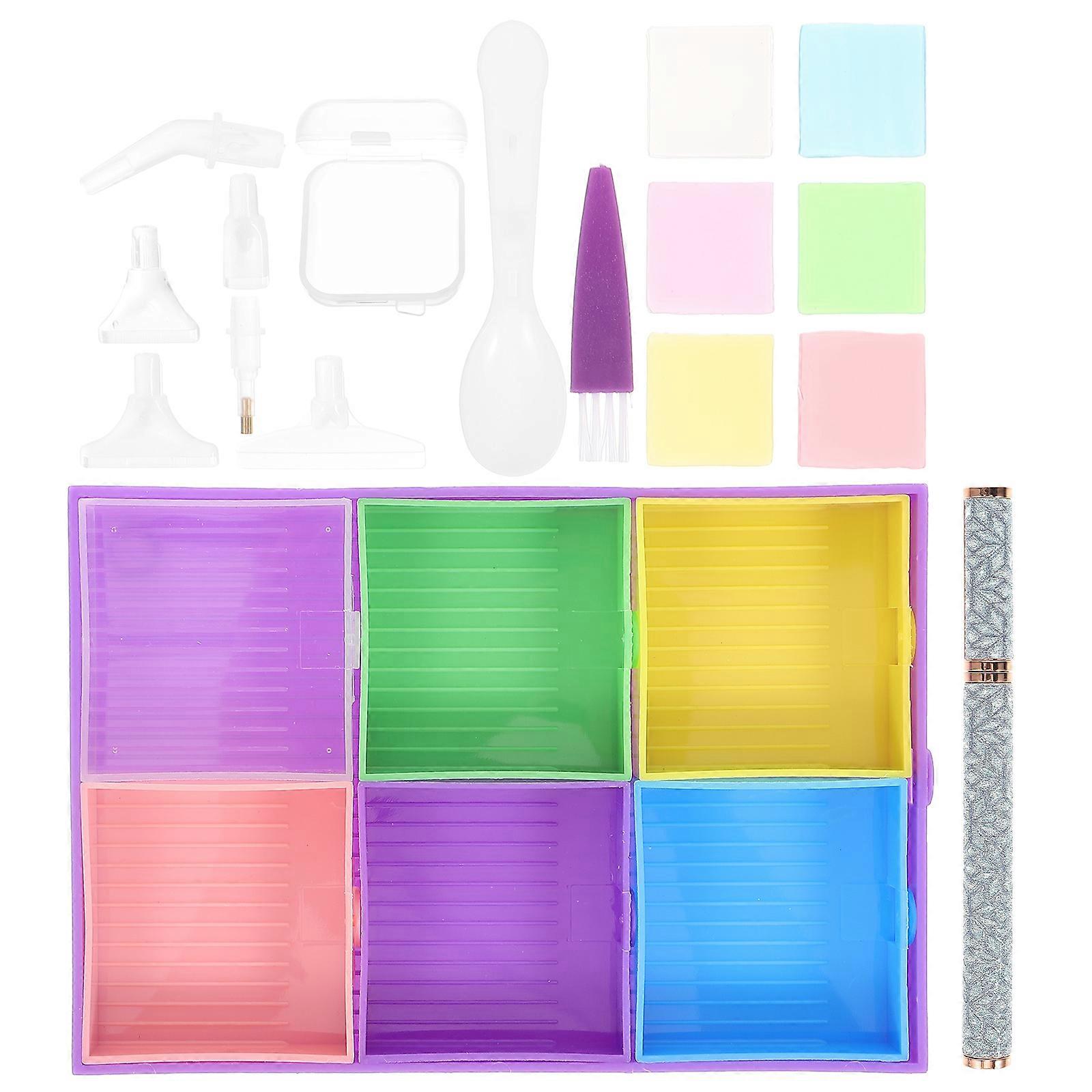 Diamond Drawing with Storage Organizer for DIY Crafts and Rhinestone Art – Portable Beads Organizer with Practical Tools